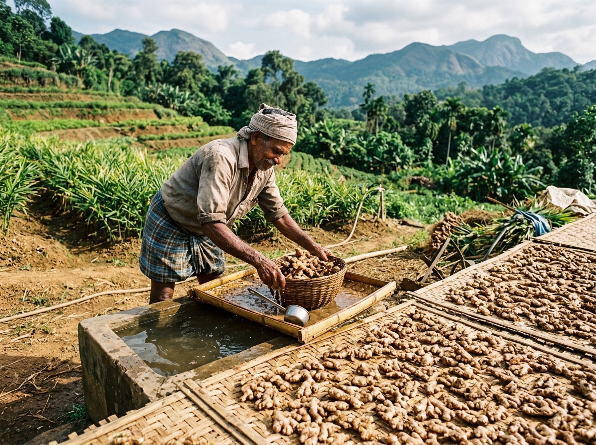Wayanad Kerala Ginger Root Harvest