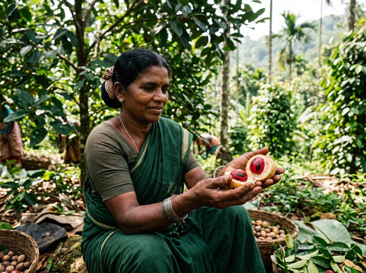Kerala Fresh Mace Aril Harvest